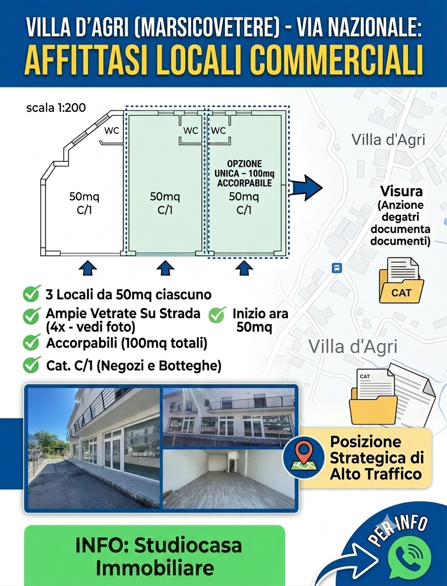 OCCASIONE COMMERCIALE A VILLA D’AGRI – VIA NAZIONALE